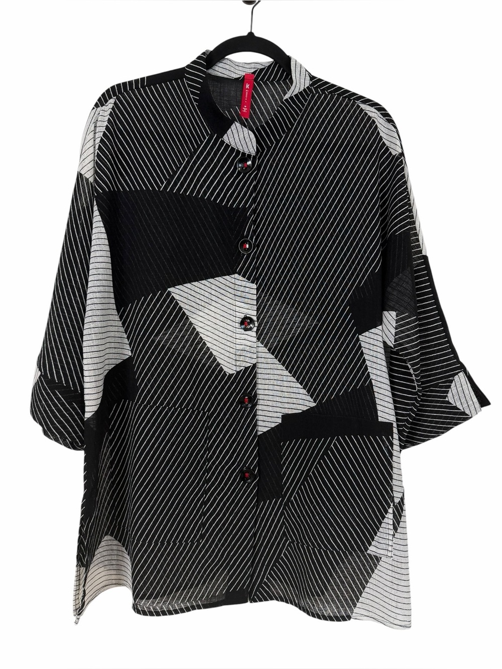 IC By Connie K Sheer Abstract Geometric Tunic Top Art To Wear Size Medium